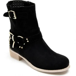 SHOES Malou dame bikerstøvler 9636A - Black Online