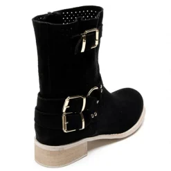 SHOES Malou dame bikerstøvler 9636A - Black Online