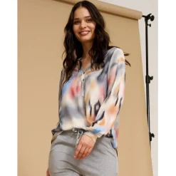 MARTA DU CHATEAU dame bluse MdcAstrid 8128 - Grigioq3006-11