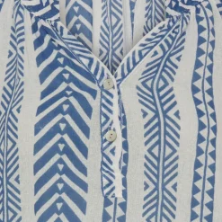 MARTA DU CHATEAU dame bluse MdcKairah - Jeans Blue Best