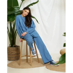 MARTA DU CHATEAU dame bluse MdcEulalie 258008 - Medium Blue Discount