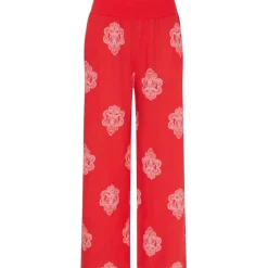 MARTA DU CHATEAU dame bukser MdcAnette - Red/WhitePrint Best