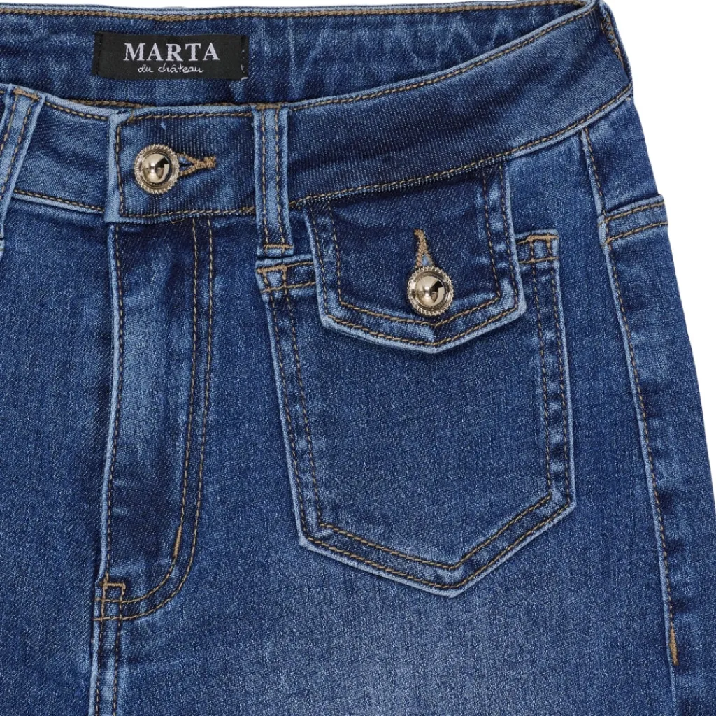 MARTA DU CHATEAU dame jeans MdcIrene MDC199-8237 - Blue Denim Hot