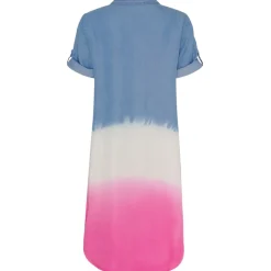 MARTA DU CHATEAU dame kjole MdcKirstín - LightBlue/White/Fuxia Discount