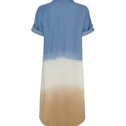 MARTA DU CHATEAU dame kjole MdcKirstín - LightBlue/White/Camel Outlet