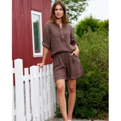 MARTA DU CHATEAU dame shorts 61072 - Cold brown New