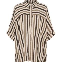 MARTA DU CHATEAU dame skjorte MdcMossie 7487C - Camel/brown Clearance