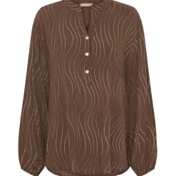 MARTA DU CHATEAU dame skjorte 8500 - Awbrown/gold Clearance