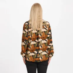 MARTA DU CHATEAU dame skjorte - 8128 - Black/Tabacco New