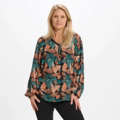 MARTA DU CHATEAU dame skjorte - 8128 - Black/Ottanio