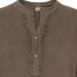 MARTA DU CHATEAU dame skjorte 85137-1 - Cold brown Online