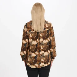 MARTA DU CHATEAU dame skjorte - 8128 - Fango/black New