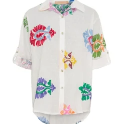 MARTA DU CHATEAU dame skjorte MdcEster 5155 - White Multi Fiorentina Clearance