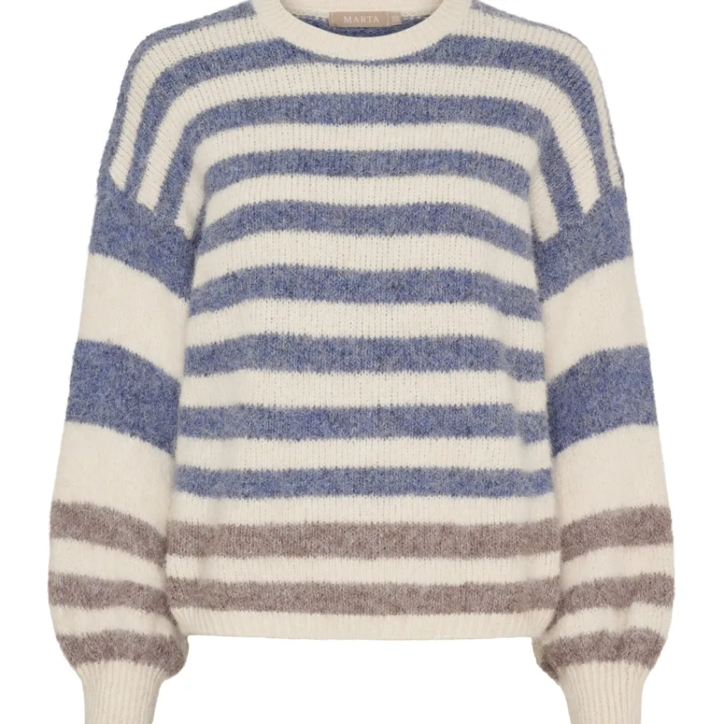 MARTA DU CHATEAU dame strik MdcCassie 8130 - Beige/Jeans8819/Fango8804 Discount