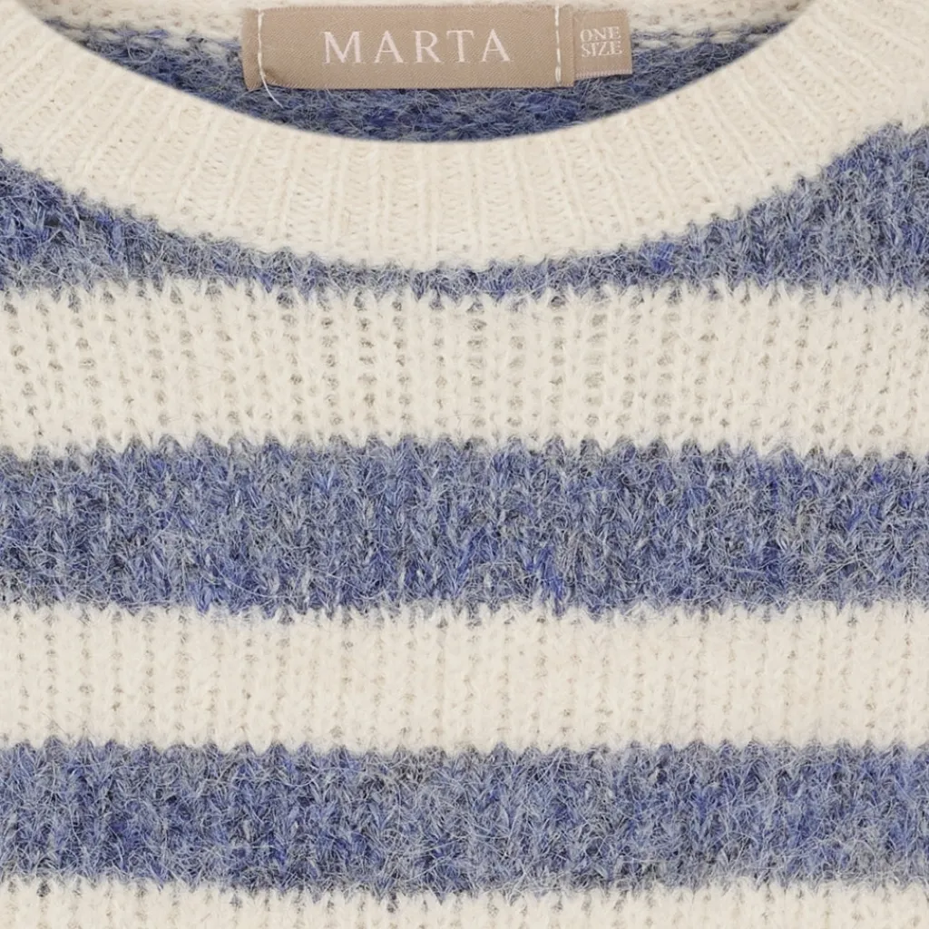 MARTA DU CHATEAU dame strik MdcCassie 8130 - Beige/Jeans8819/Fango8804 Discount