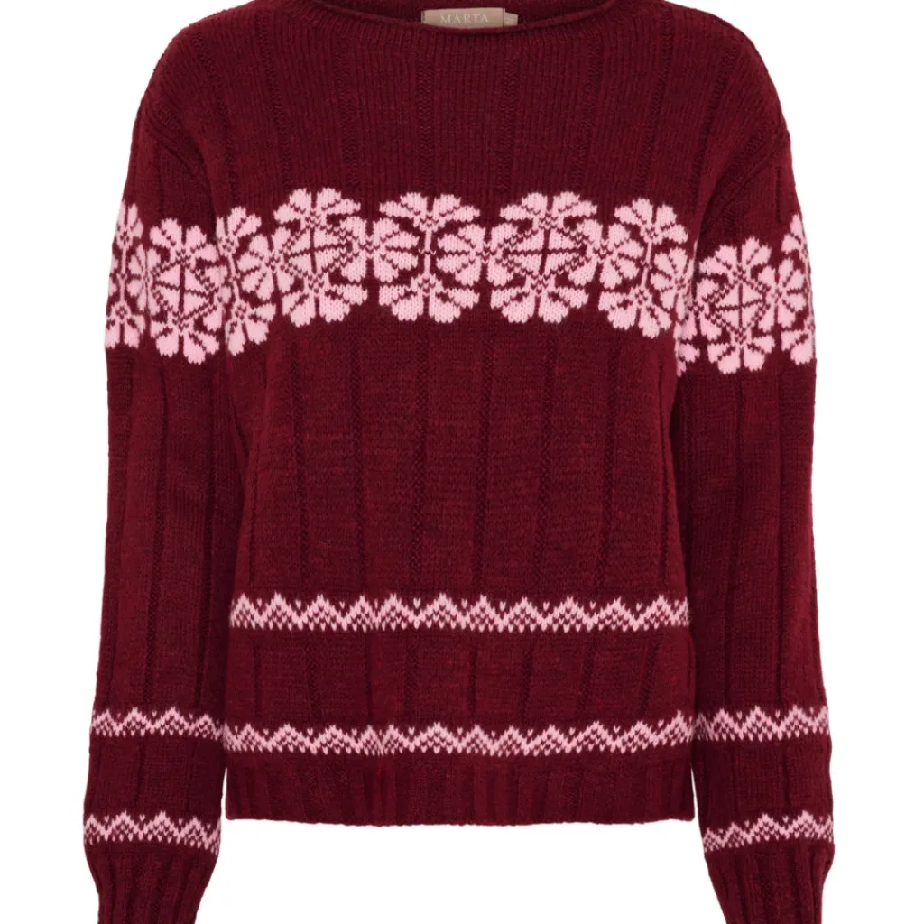 MARTA DU CHATEAU dame strik MdcBruna 8154 - Bordeaux/Pink Sale