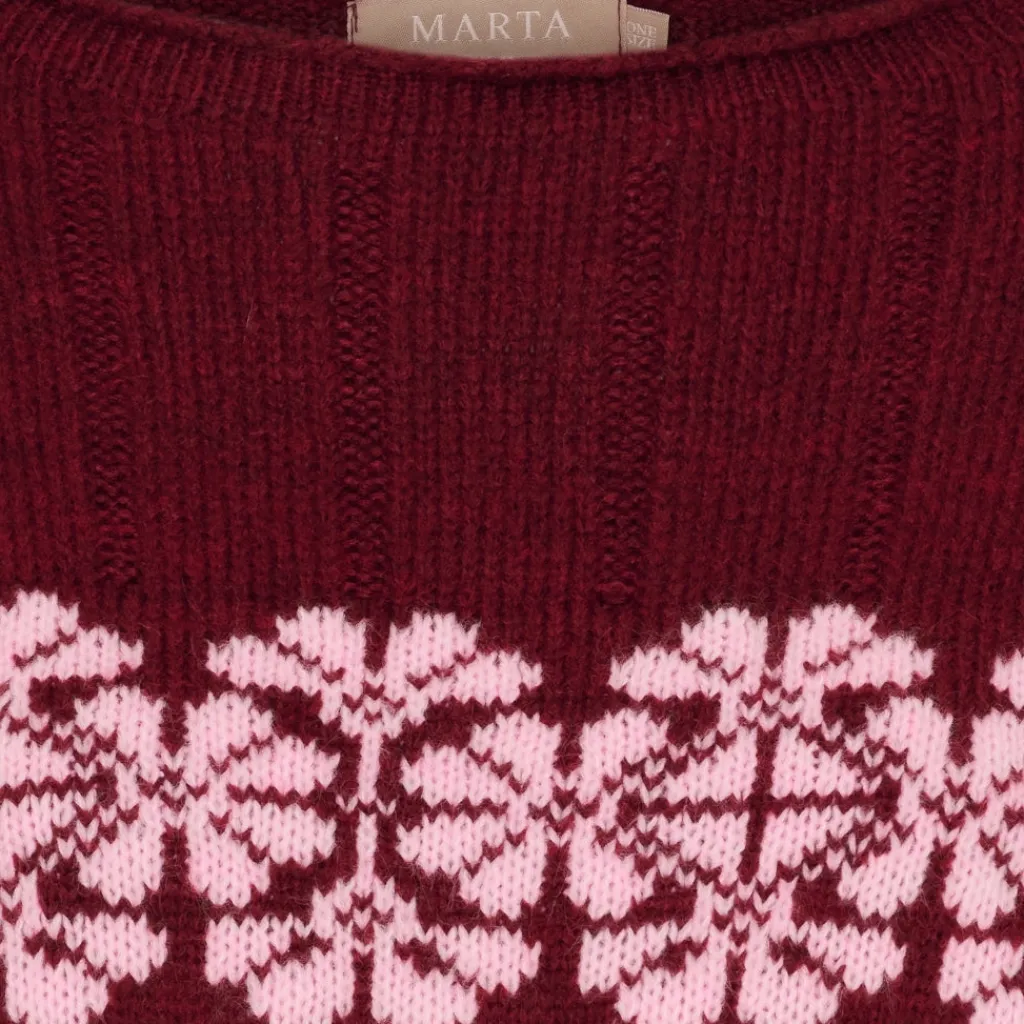 MARTA DU CHATEAU dame strik MdcBruna 8154 - Bordeaux/Pink Sale