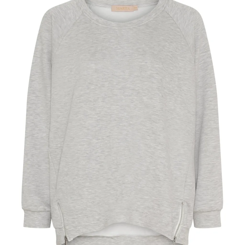 MARTA DU CHATEAU dame sweatshirt MdcCerise 258026 - GreyMelange02 Online