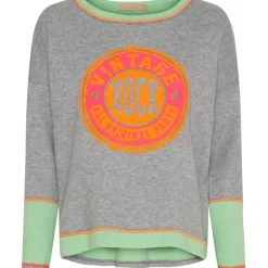 MARTA DU CHATEAU dame sweatshirt MdcRachelle 6575/B - Grigio/Verde Clearance
