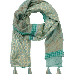 MARTA DU CHATEAU dame tørklæde MdcCyrille 0017 - Green/Gold