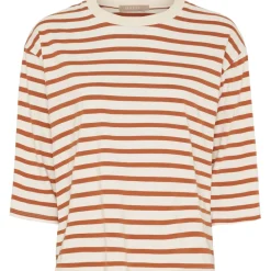 MARTA DU CHATEAU dame T-Shirt MdcBrooklyn 58351 - Beige/Rust Online