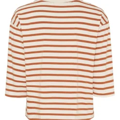 MARTA DU CHATEAU dame T-Shirt MdcBrooklyn 58351 - Beige/Rust Online