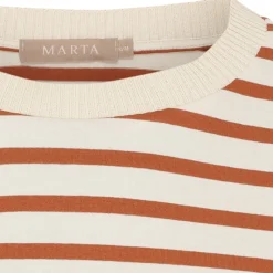 MARTA DU CHATEAU dame T-Shirt MdcBrooklyn 58351 - Beige/Rust Online
