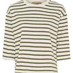 MARTA DU CHATEAU dame T-Shirt MdcBrooklyn 58351 - Beige/Military New