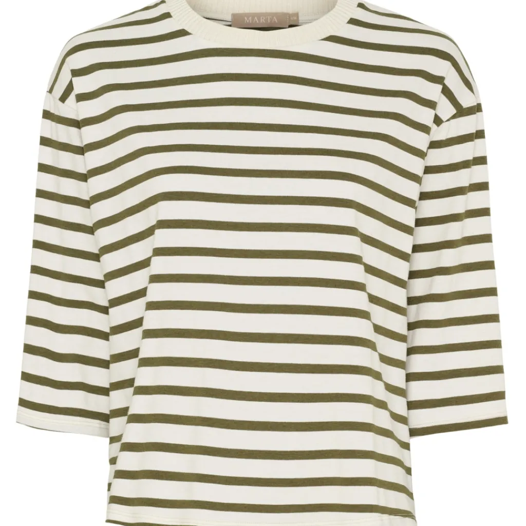 MARTA DU CHATEAU dame T-Shirt MdcBrooklyn 58351 - Beige/Military New
