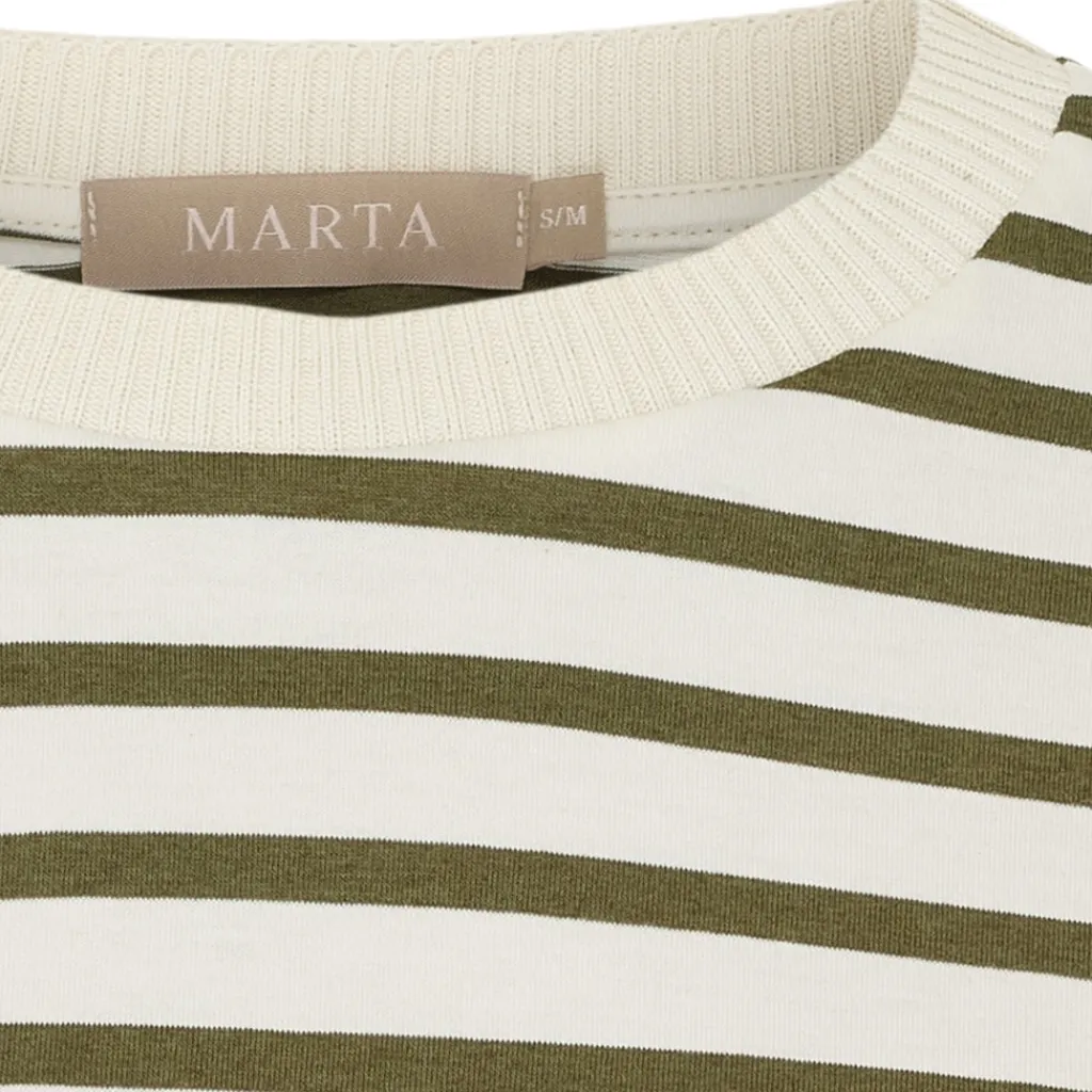 MARTA DU CHATEAU dame T-Shirt MdcBrooklyn 58351 - Beige/Military New