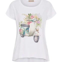 MARTA DU CHATEAU dame T-shirt MdcMarie 1535 - White Vespa Outlet