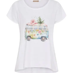 MARTA DU CHATEAU dame T-shirt MdcMarie 1535 - White Bus Discount