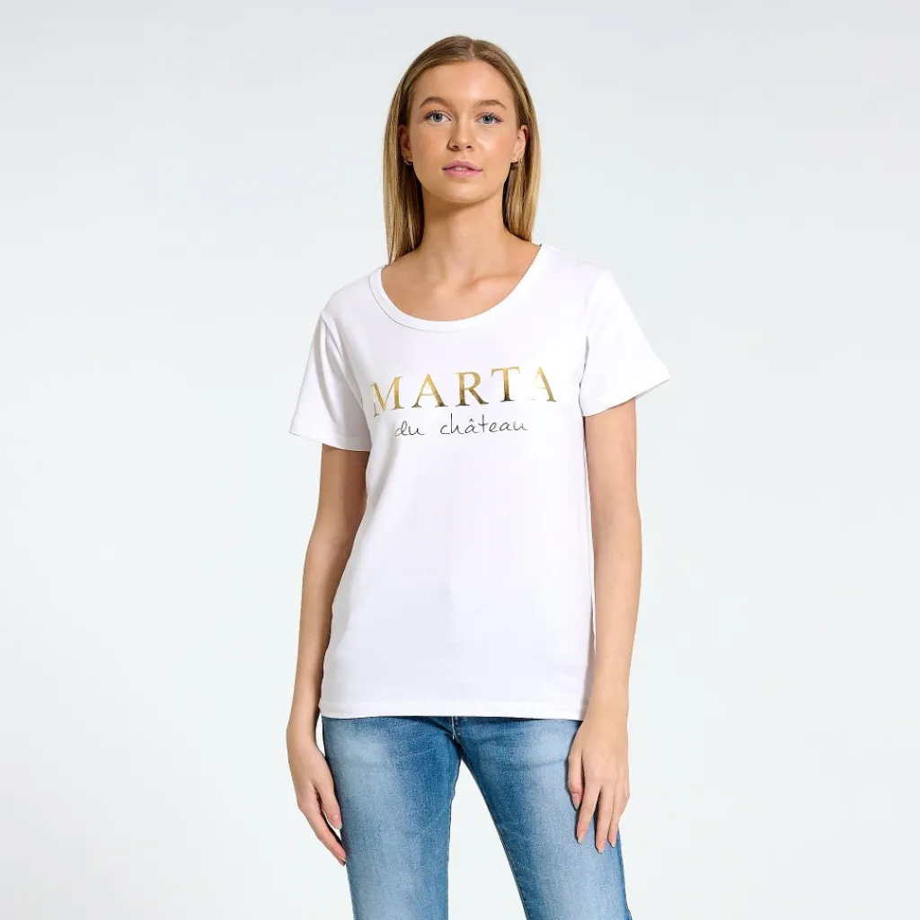 MARTA DU CHATEAU Dame T-shirt MT002 - Optisk White Discount