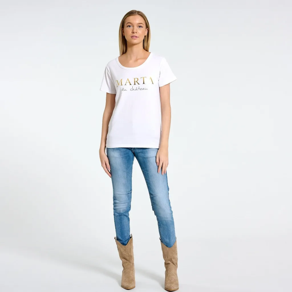 MARTA DU CHATEAU Dame T-shirt MT002 - Optisk White Discount