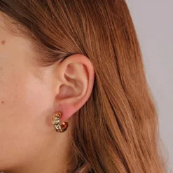 muun STUDIOS Irregulær C-Formet Ørering 18K belagt OE015 - Guld Best