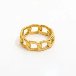 muun STUDIOS Panser Dainty Ring 18K belag R068 - Guld New