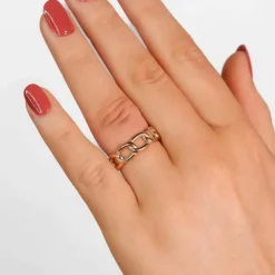 muun STUDIOS Panser Dainty Ring 18K belag R068 - Guld New