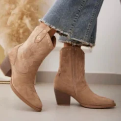 SHOES Noelle dame cowboystøvler 2484 - Taupe Outlet