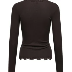 ONLY DAME BLUSE ONLENEA - Black Coffee Pearl buttons Clearance