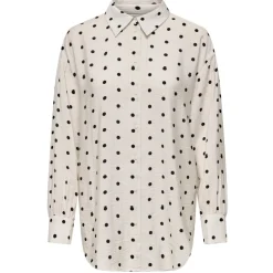 ONLY dame bluse ONLLILIAN - Cloud Dancer BLACK DOTS Clearance