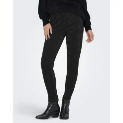 ONLY dame bukser ONLPOPTRASH-ALYA - Black Silver lurex Outlet