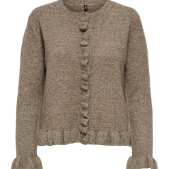 ONLY DAME CARDIGAN ONLRIMA - Walnut Melange Button Hot