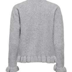 ONLY DAME CARDIGAN ONLRIMA - Light Grey Melange Button