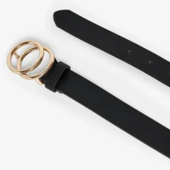ONLY DAME FAUX LÆDER BÆLTE ONLRASMI - BLACK/SHINY GOLD BUCKLE Online