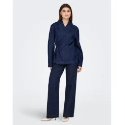 ONLY dame jakke ONLELLIS - Dark Blue Denim Outlet
