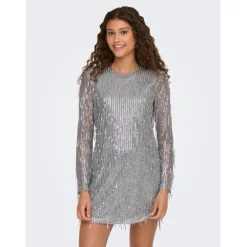 ONLY dame kjole ONLANIKA - Vapor Blue SILVER SEQUINS