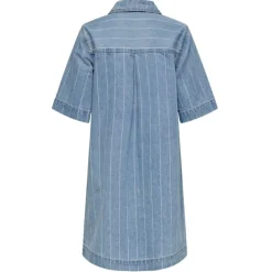 ONLY dame kjole ONLASTA - Light Blue Denim STRIPE Sale