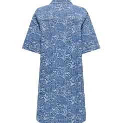 ONLY DAME KJOLE ONLBELLE - Medium Blue Denim Flower