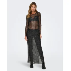 ONLY dame kjole ONLDONNA - Black SEQUINS= BLACK AND SILVER Discount