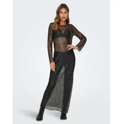 ONLY dame kjole ONLDONNA - Black SEQUINS= BLACK AND SILVER Discount